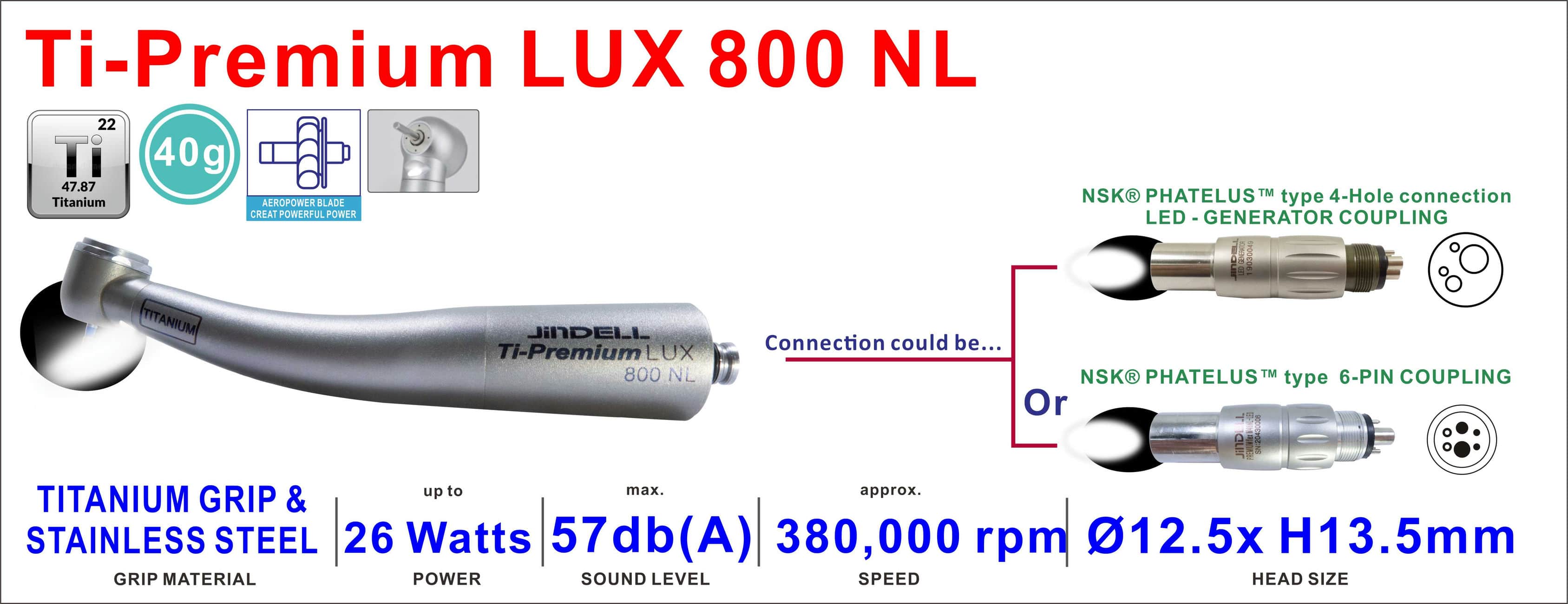 PRIME LINE FIBER OPTIC AIR TURBINES HANDPIECE 800 SERIES 